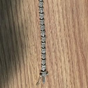 vintage 10k Yellow And White gold diamond tennis bracelet
